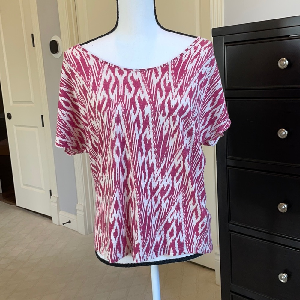 Soft Joie Tribal Print Boatneck T Shirt
